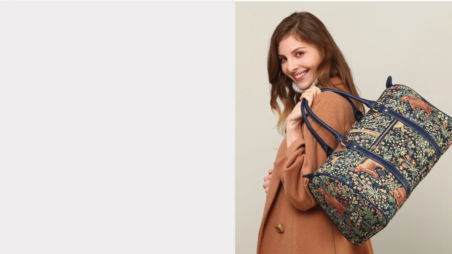 Woman with Henney Bear bag